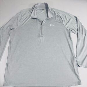 UA Under Armour Tech Men's 1/2 Zip, Long-Sleeve, Halo Gray, Loose , XXL, EUC
